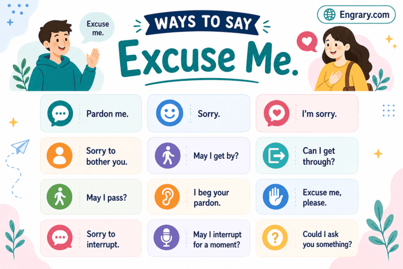 Complete list of other ways to say excuse me in English with meaning for every situation