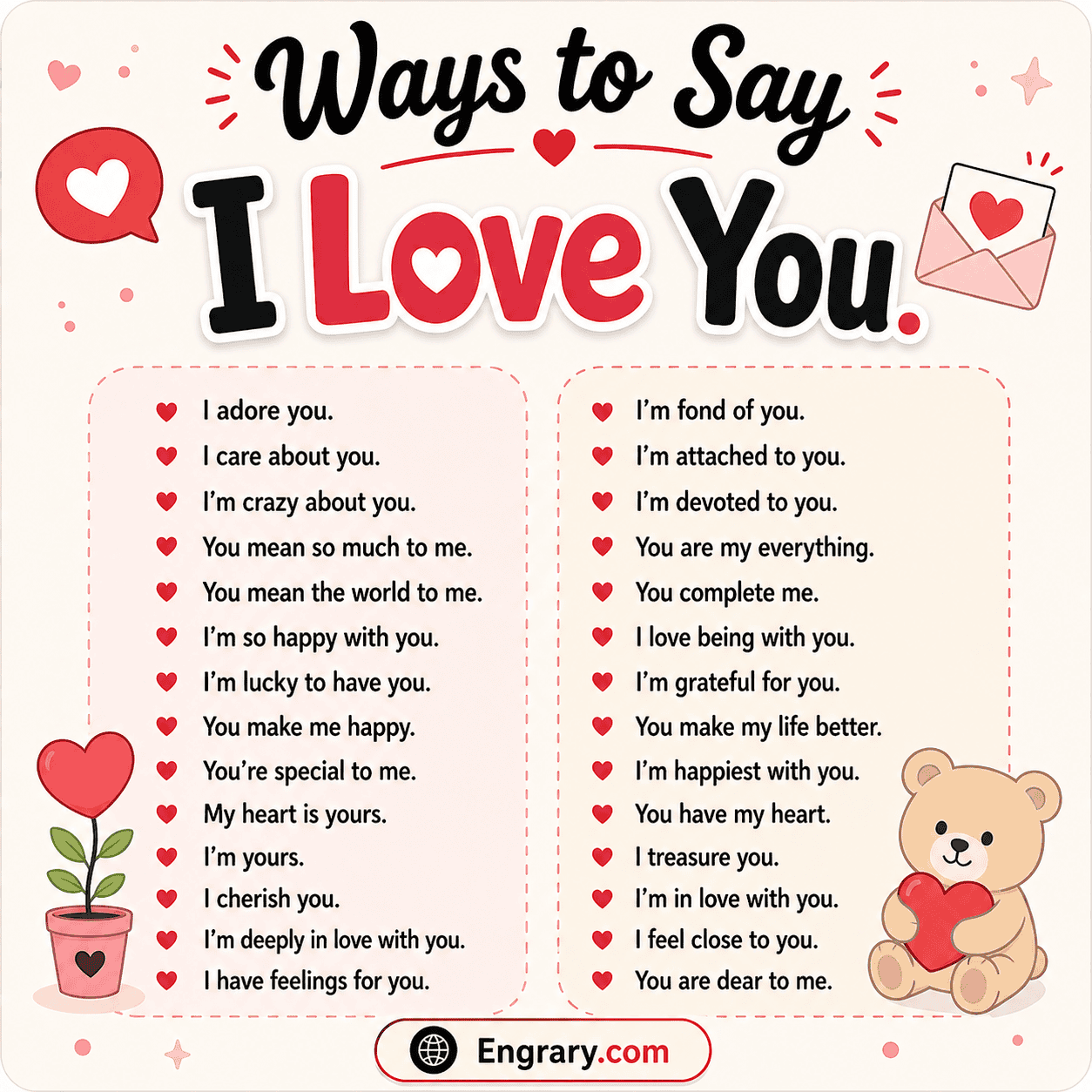 Romantic and sweet ways to say I love you in English for heartfelt cute playful and text-message situations