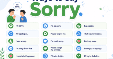 Complete list of other ways to say sorry in English for formal and casual situations