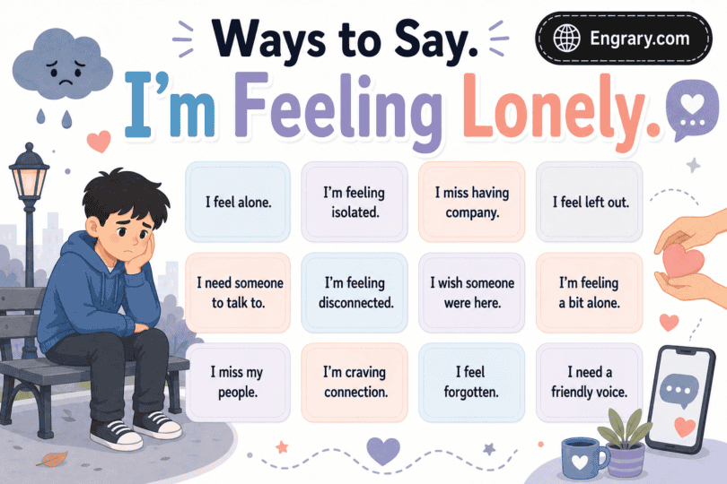 Ways to say “I’m feeling lonely” in text messages in English with short replies for needing company, support, connection, or someone to talk to.