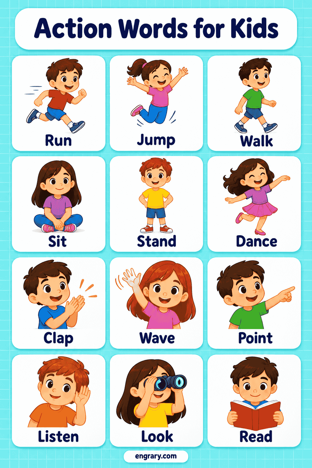 100 Action Words in English with Sentences