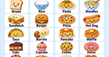 100 Food Words for Kids with Meanings and Pictures