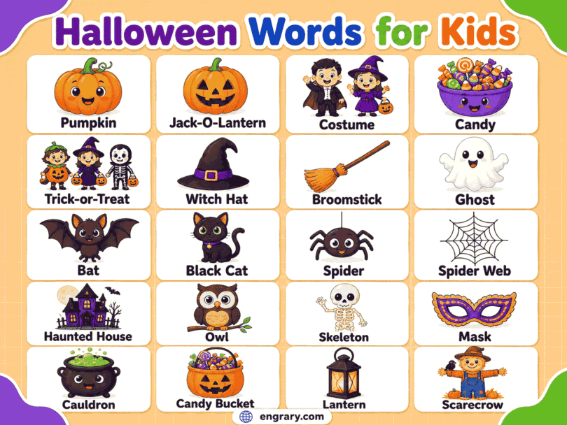 50+ Halloween Words for Kids with Pictures and Meanings