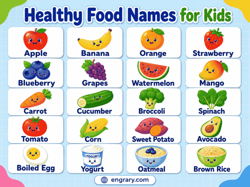 50+ Healthy Food Names for Kids with Pictures