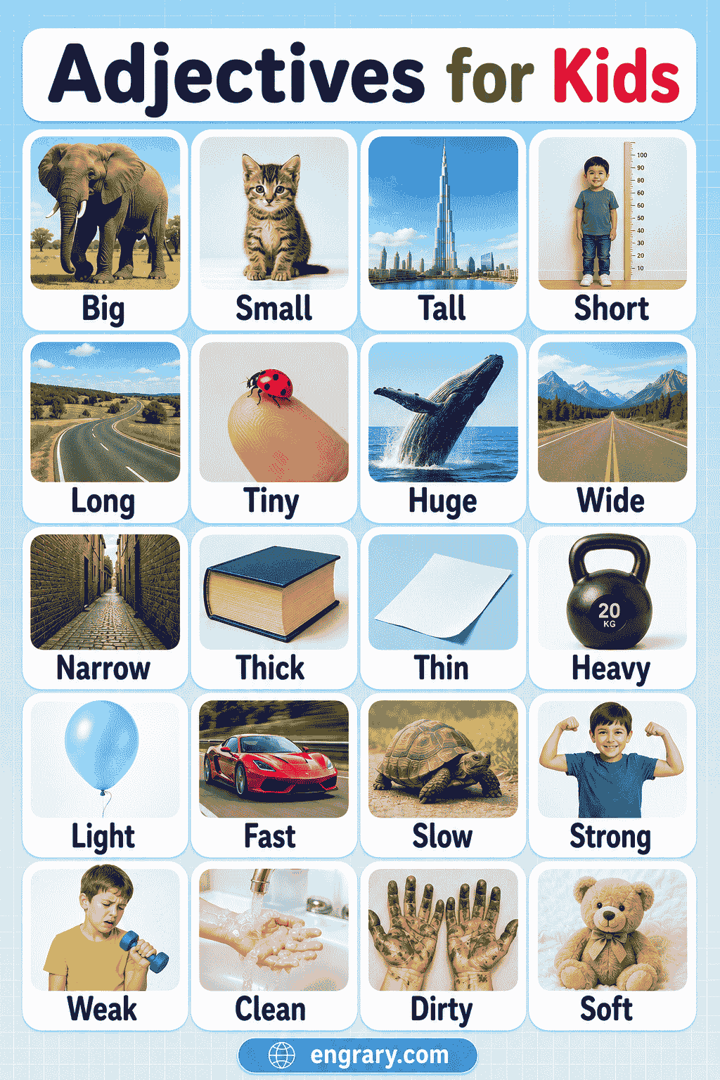 Adjectives for Kids with Examples, Pictures, and Sentences