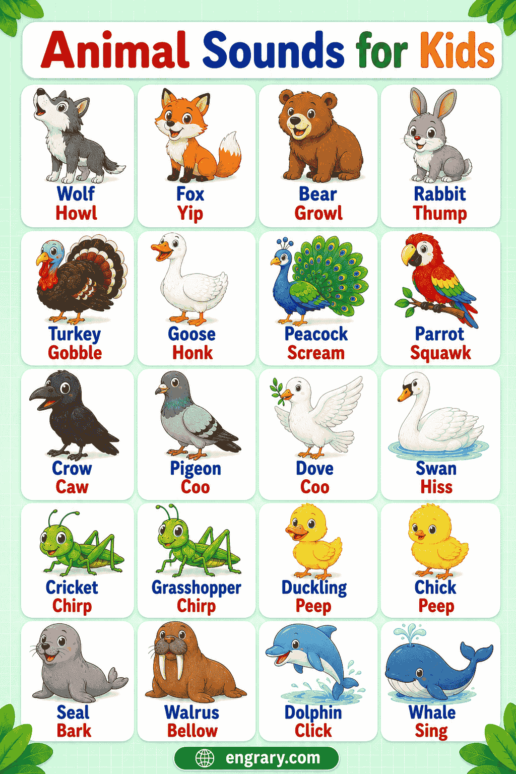Animal Sounds List for Preschool and Kindergarten