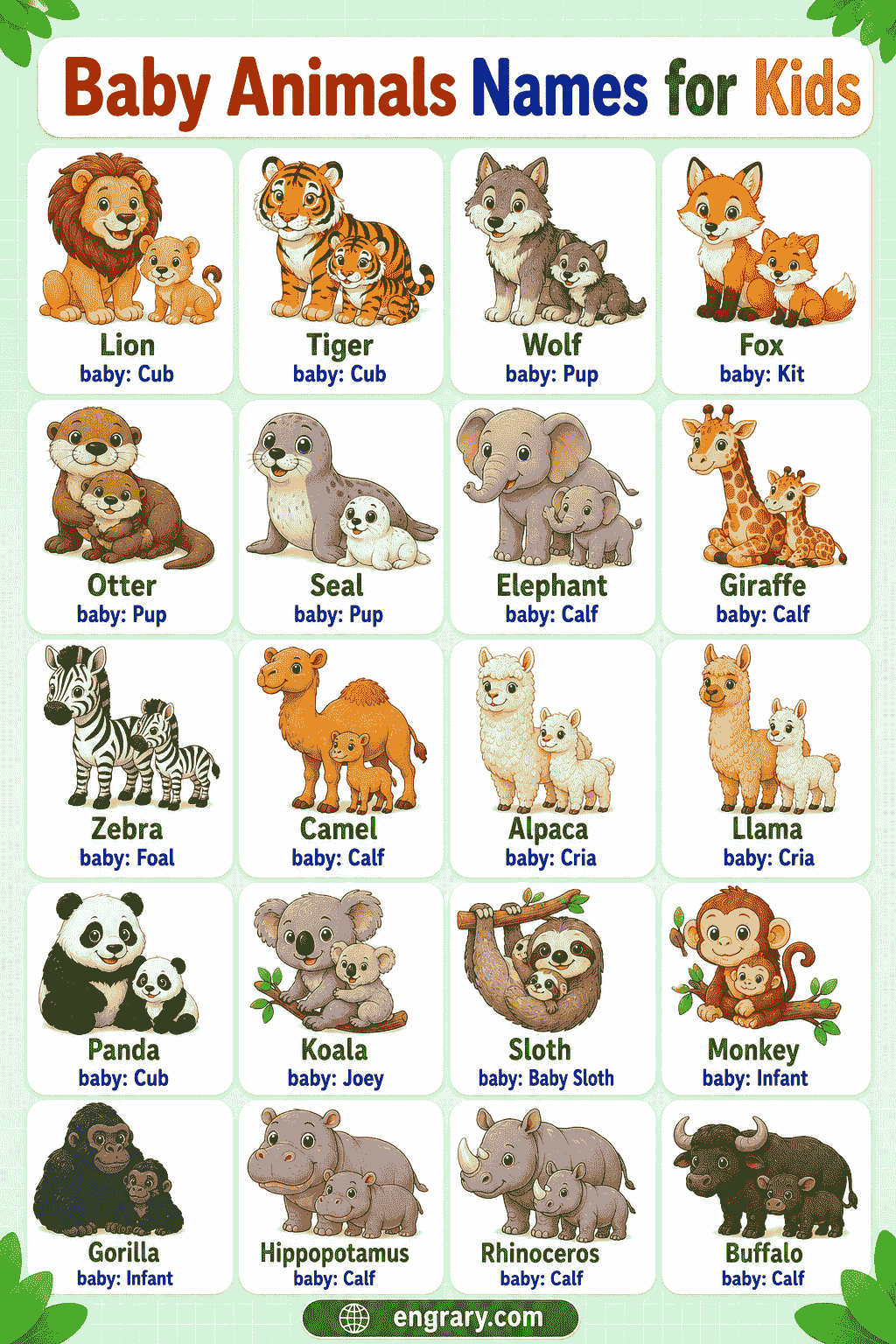 Baby Animal Names List with Pictures
