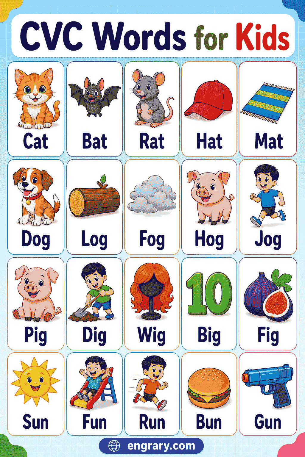 CVC Words for Kids Easy Lists and Sentences