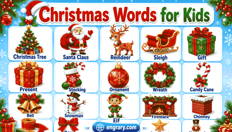 Christmas Words for Kids with Pictures and Meanings