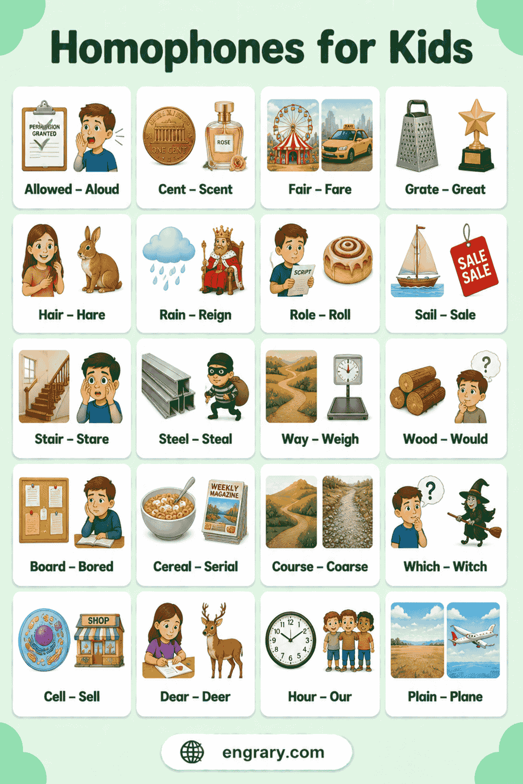 Common Homophones for Kids