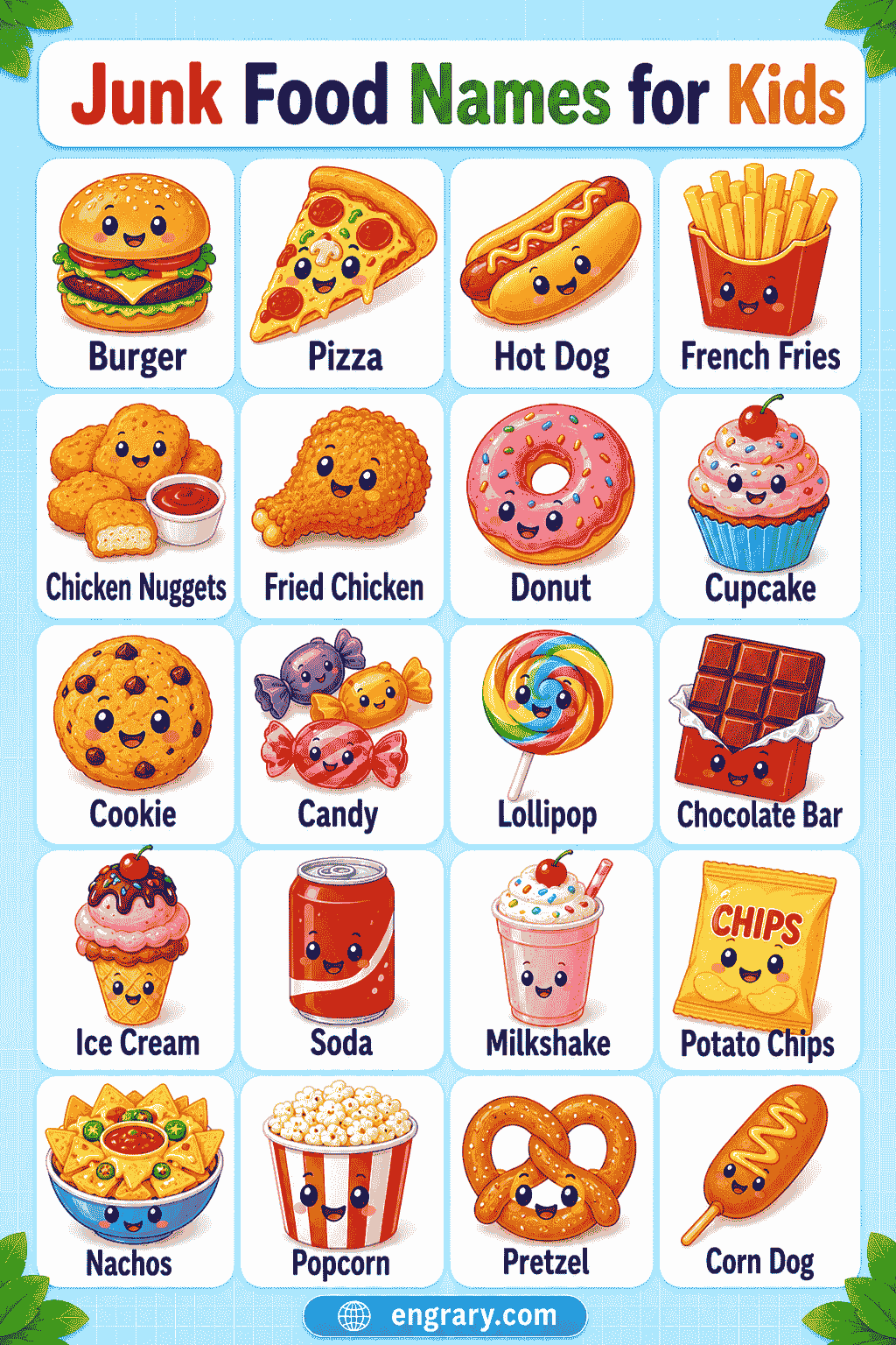 Common Junk Food Names Kids Should Know