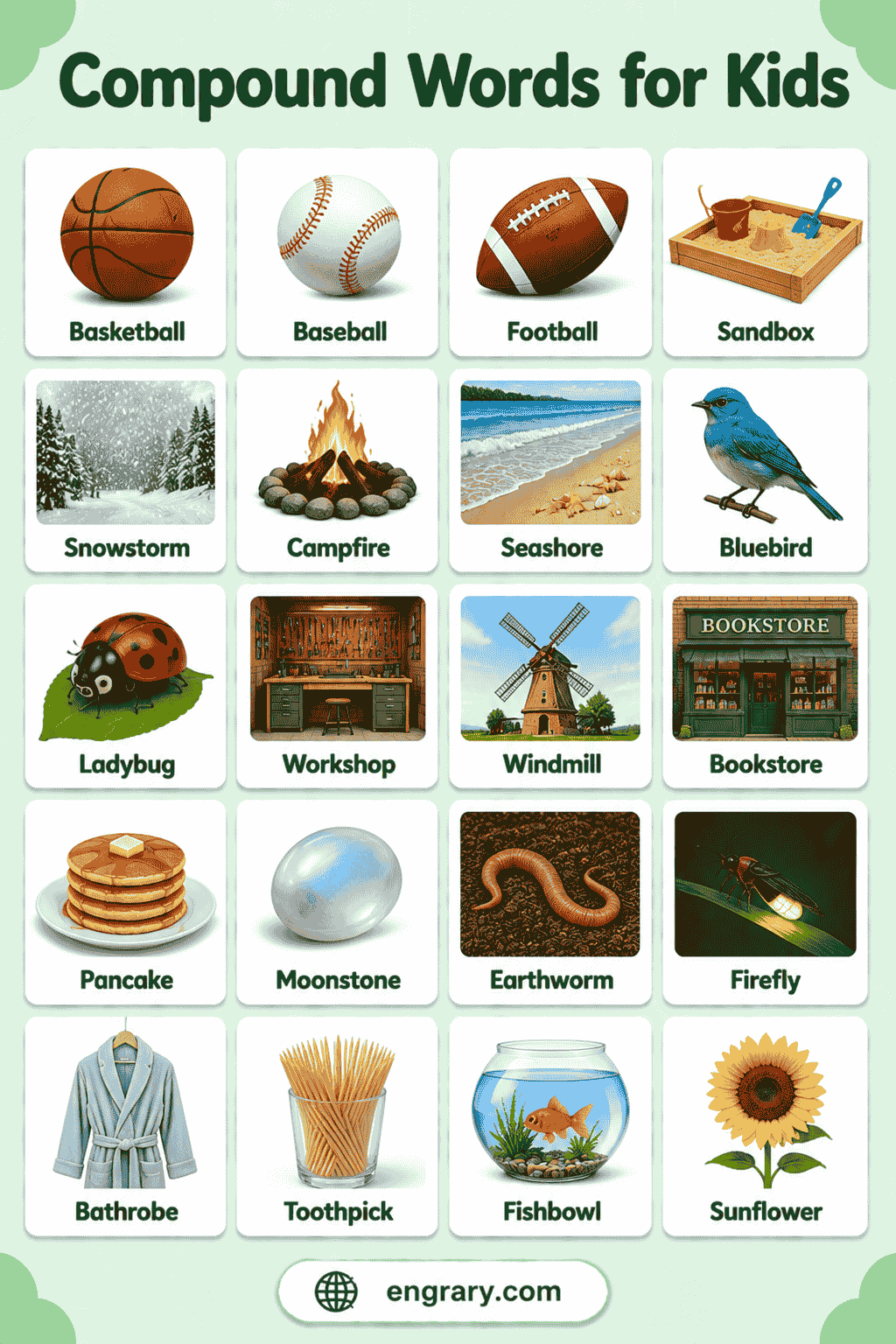 Compound Words for Kindergarten