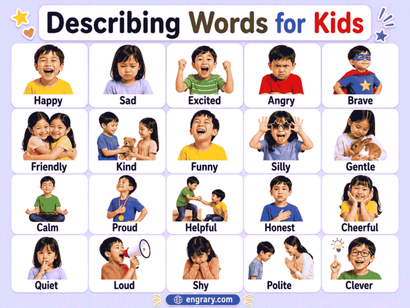 Describing Words for Kids with Examples and Sentences