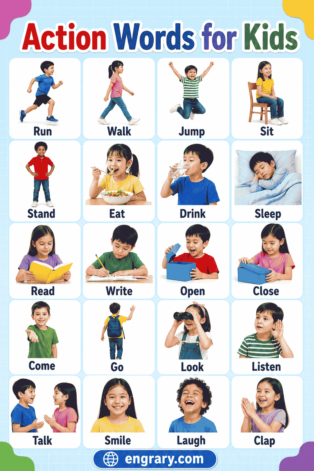Doing Words for Kids with Pictures and Sentences