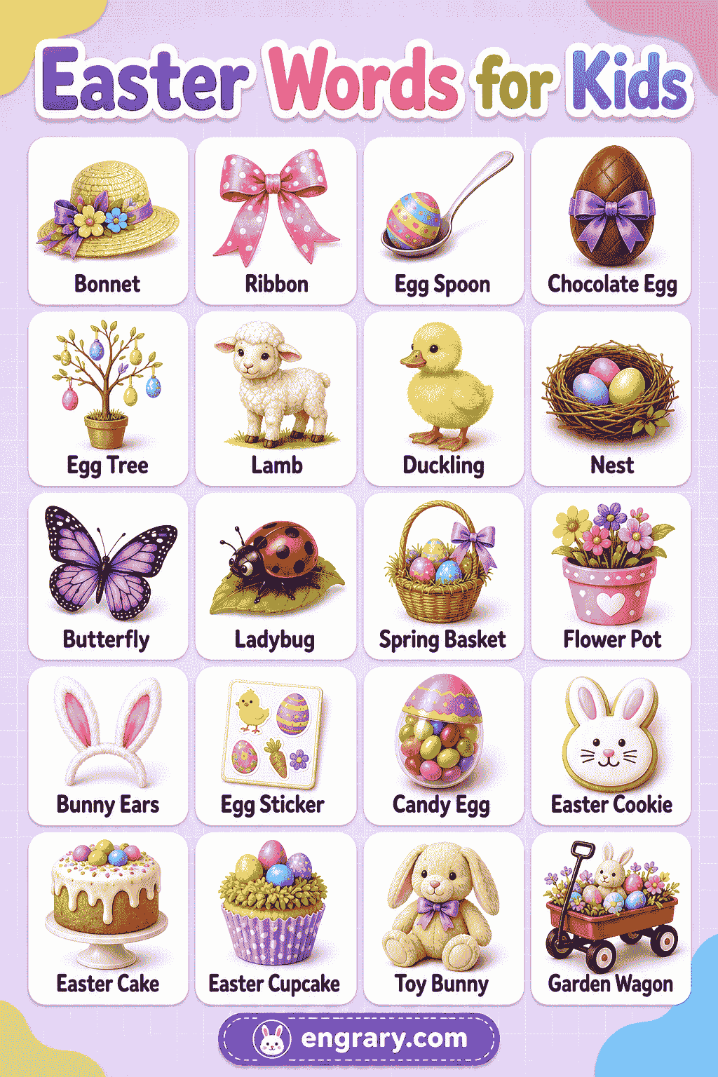 Easter Words for Kids with Pictures and Meanings