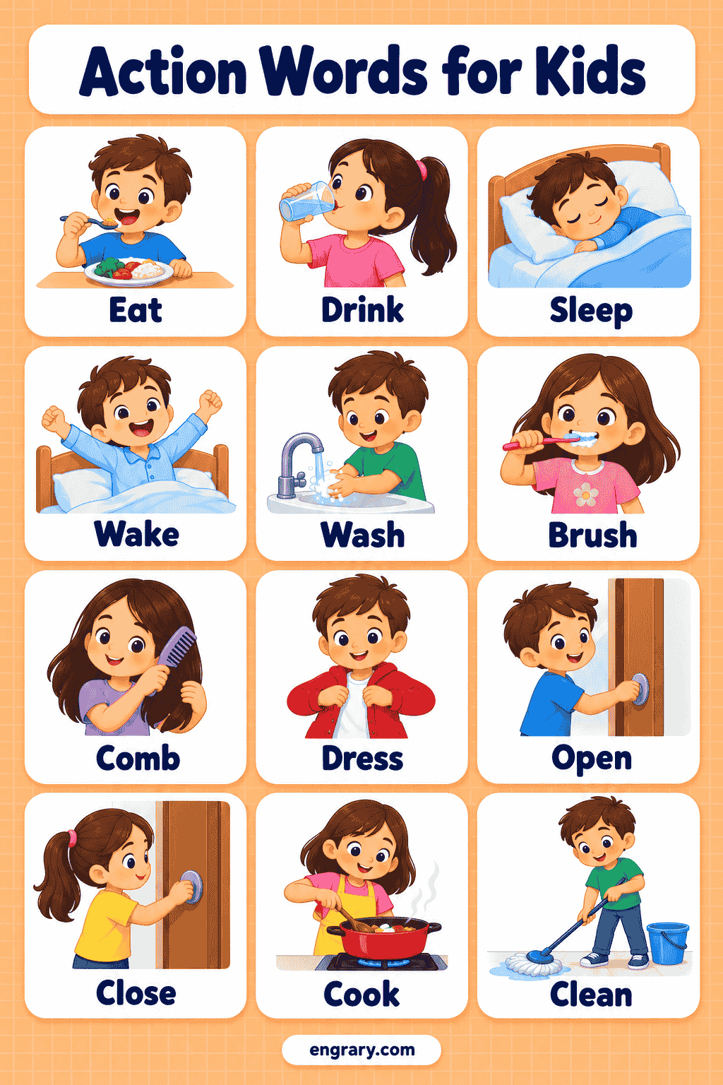 Easy Action Words for Kids