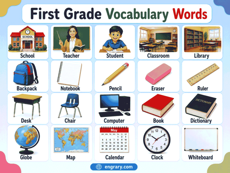 First Grade Vocabulary Words and Meanings