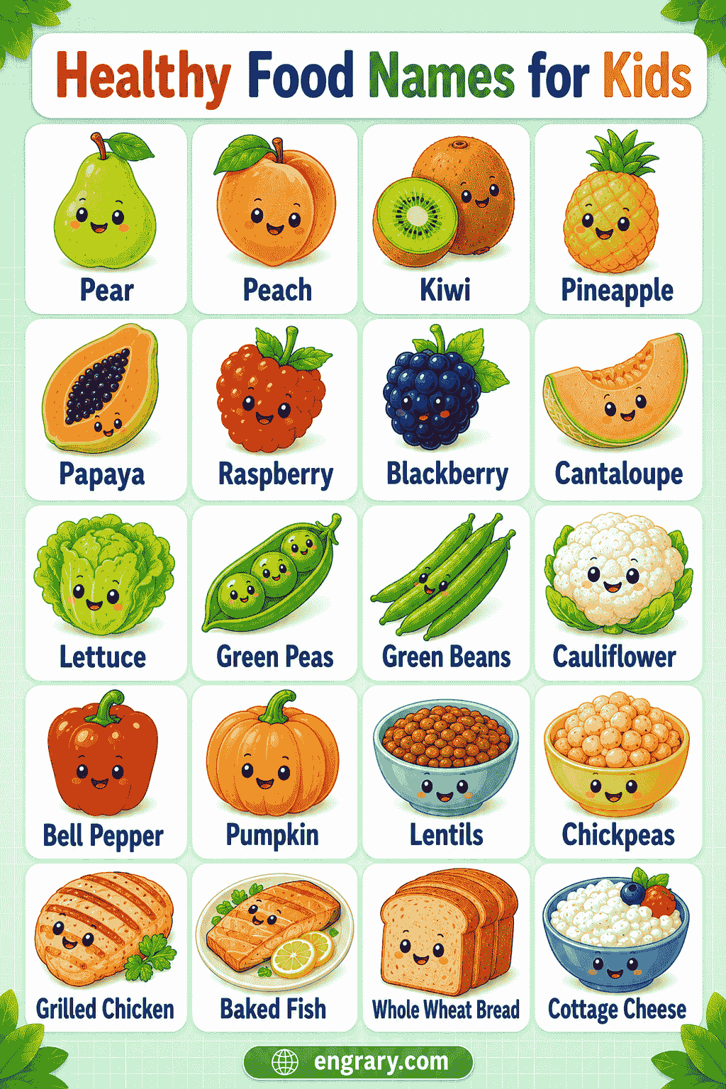 Healthy Food Words Kids Learn First