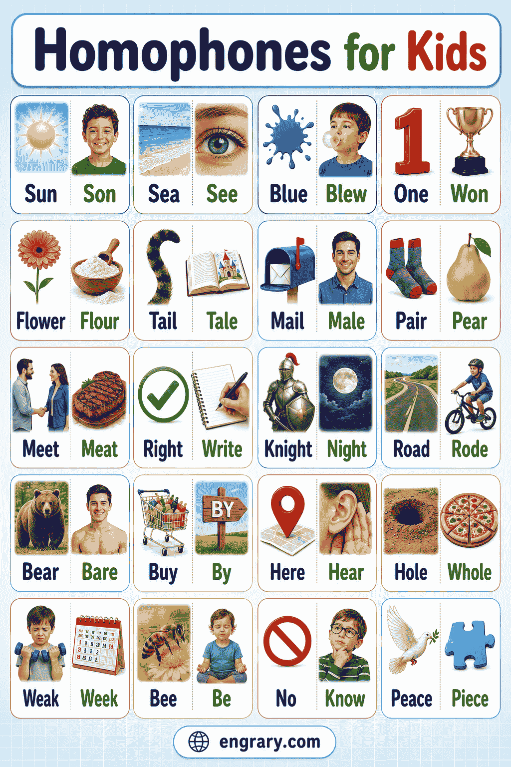 Homophones for Kids with Pictures