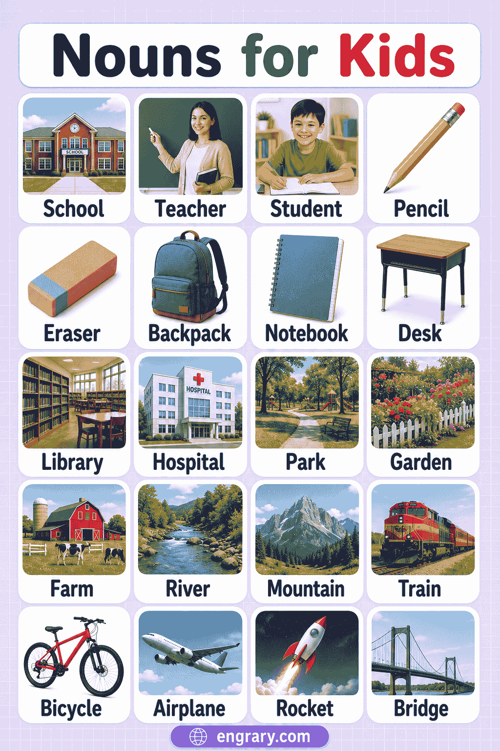 Nouns for Kids People, Places, Animals, and Things