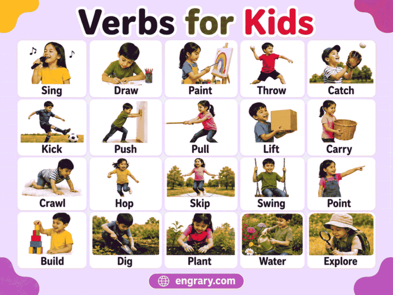 Verbs for Kids with Types and Examples