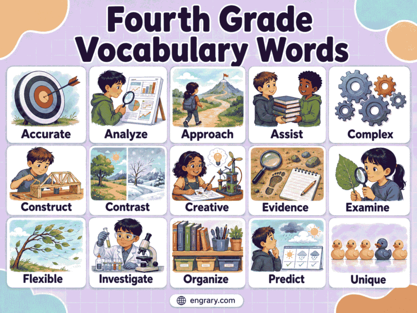 140 Fourth Grade Vocabulary Words with Meanings