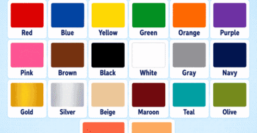 50+ Color Names for Kids with Pictures and Sentences