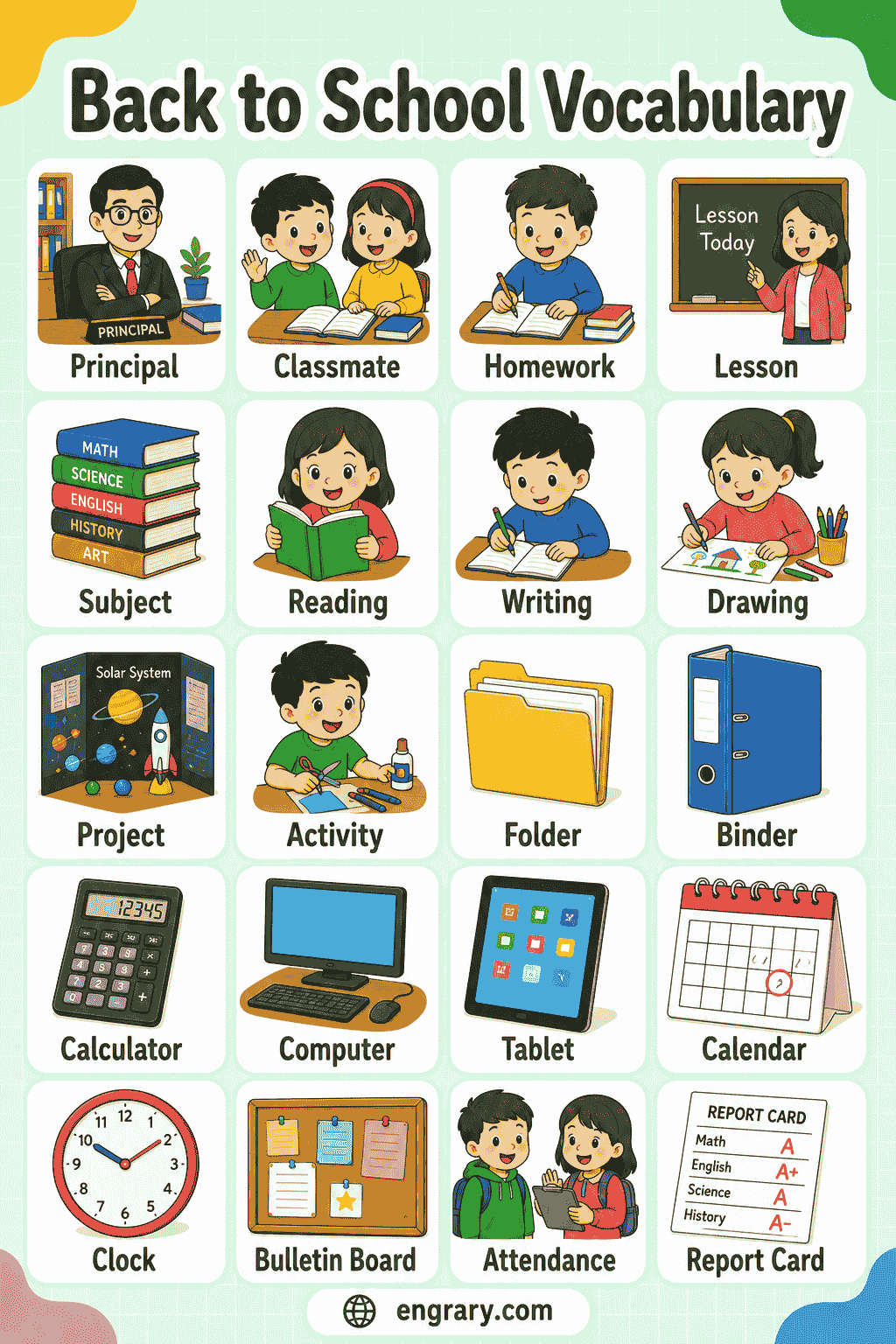 Back-to-School Words for Kids and ESL Learners