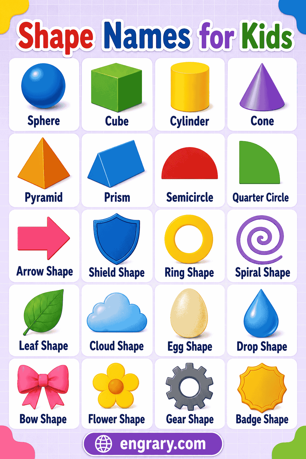 Basic Shape Names for Preschool and Kindergarten Kids