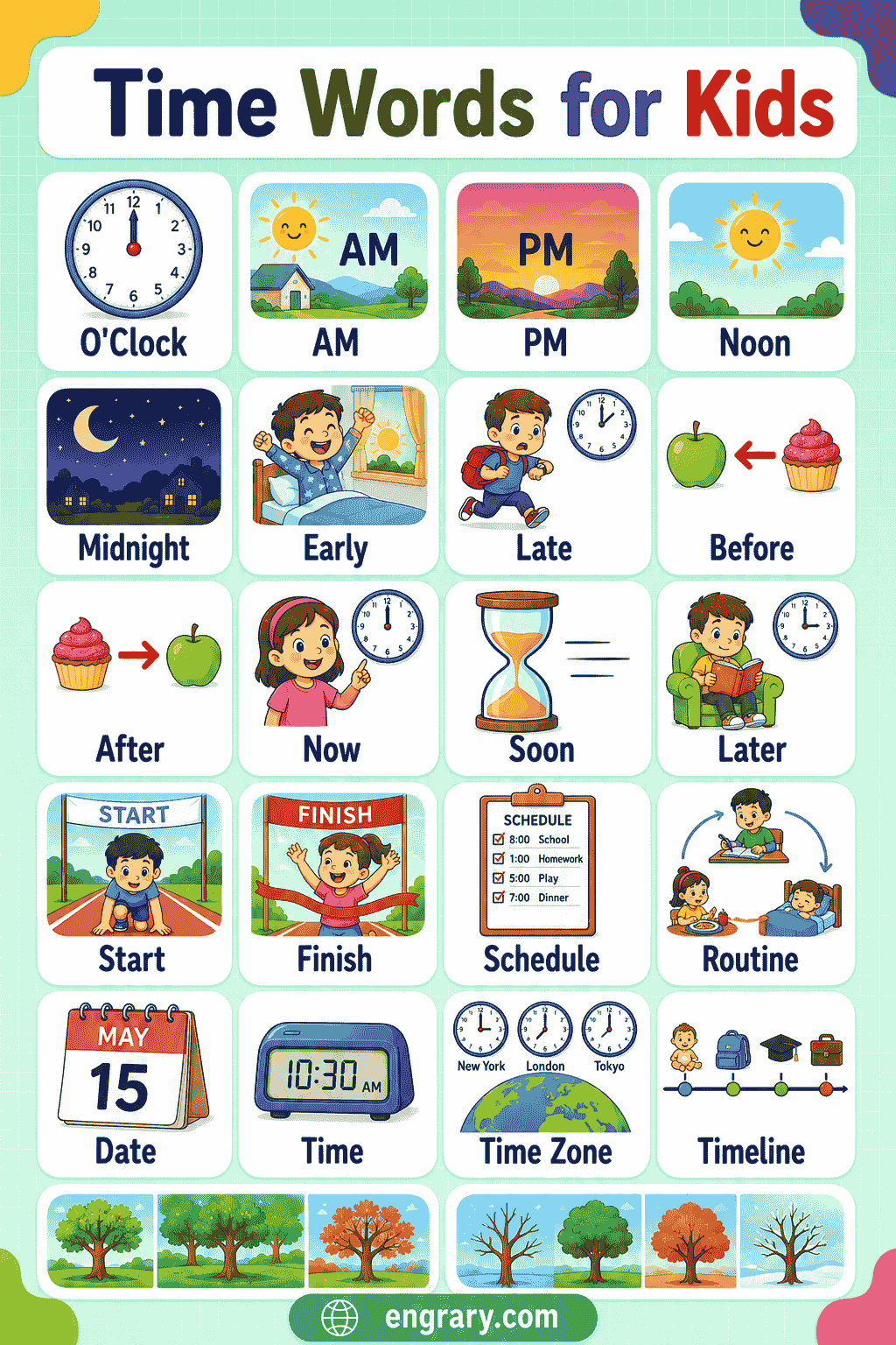 Basic Time Words for Children and Beginners