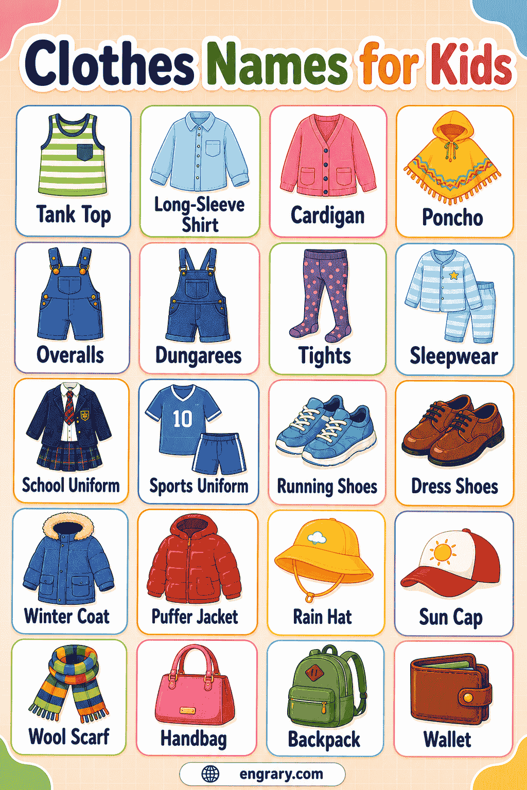 Clothes Vocabulary for Kids: 75+ Everyday English Words