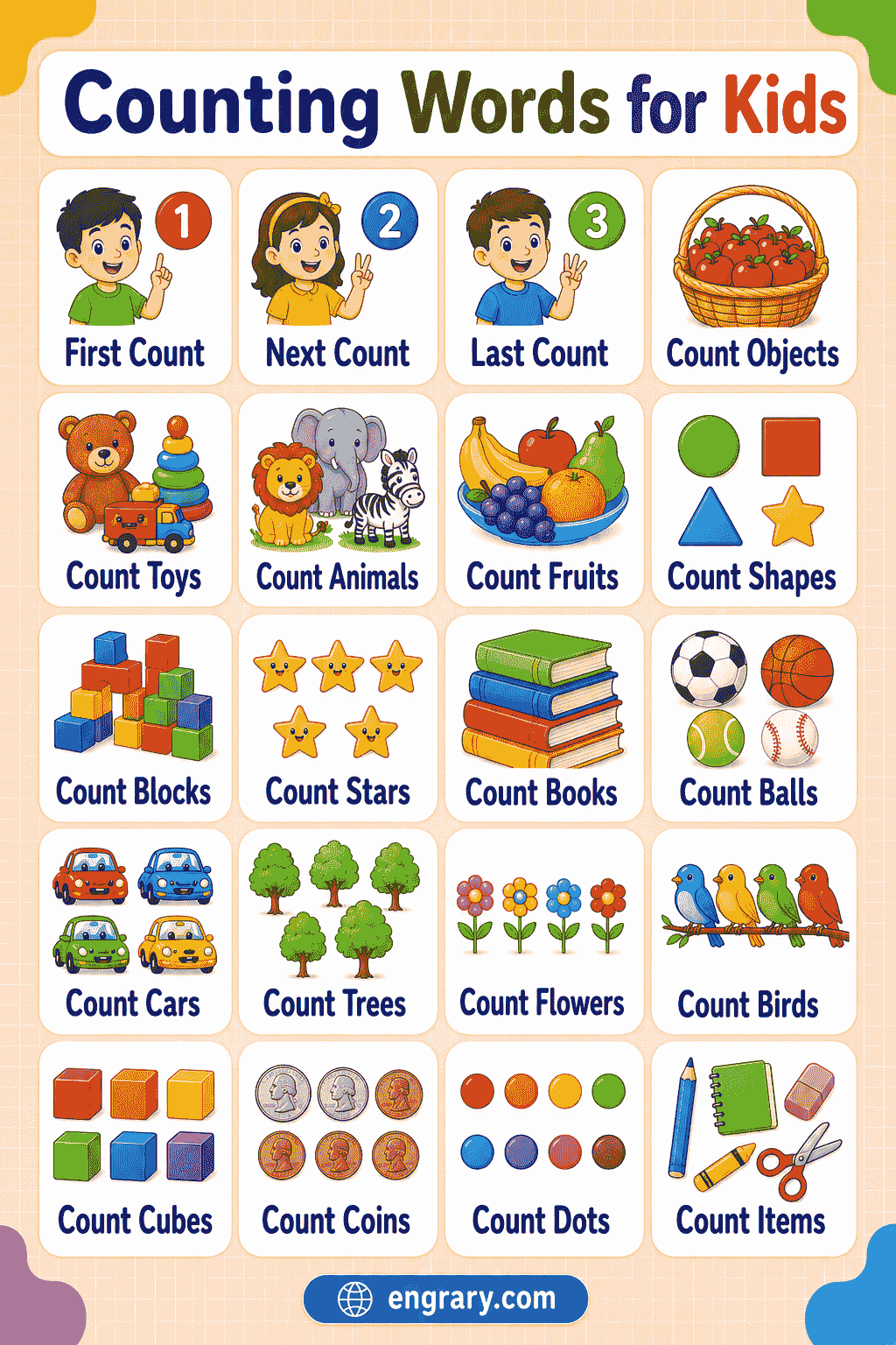 Counting Vocabulary for Kids with Easy Examples