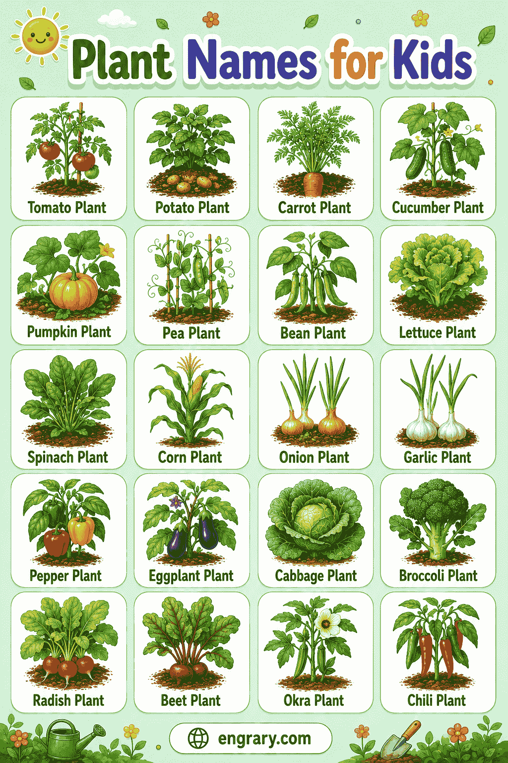 Easy Plant Names for Kids with Pictures