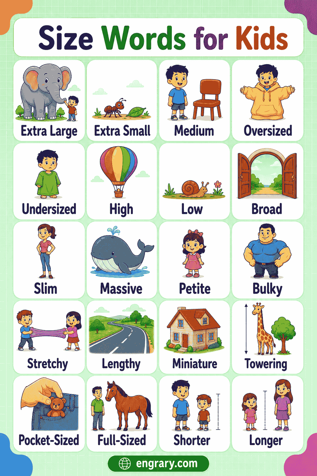 Easy Size Words for Kids with Clear Examples