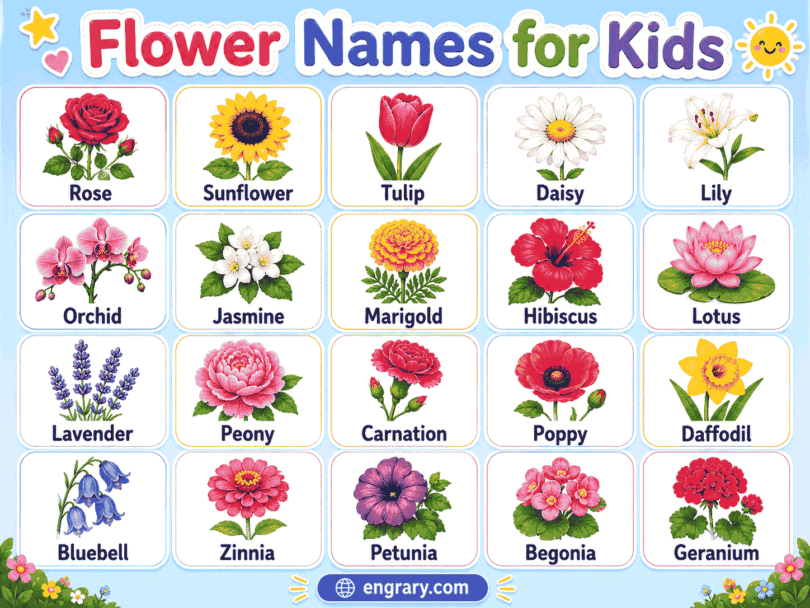 Flower Names for Kids: 30+ Common Flowers with Pictures