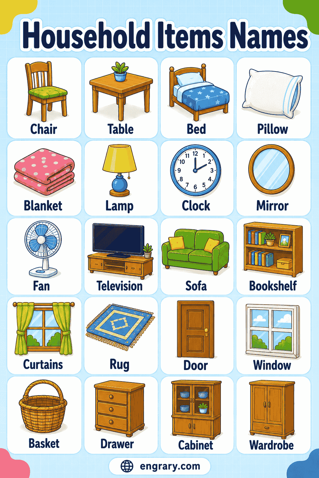 Household Items List with Meanings and Simple Uses