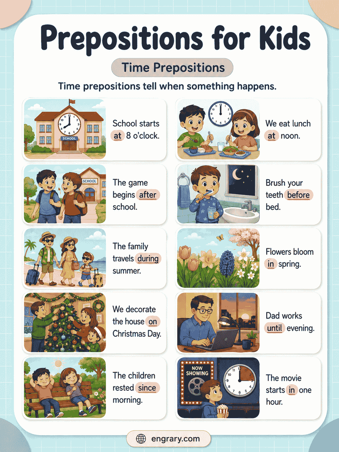 Learn Prepositions for Kids with Examples and Practice