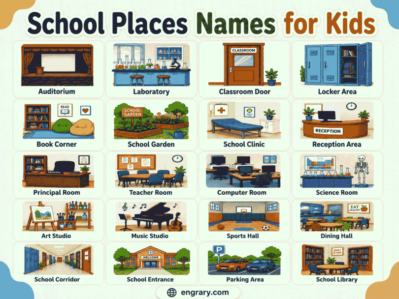 Places at School for Kids: Easy Preschool & Kindergarten List