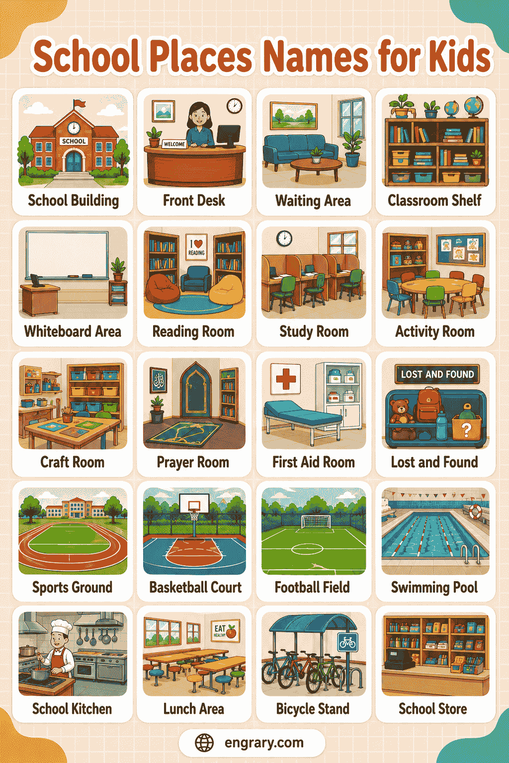 School Places Names for Kids to Learn Easily