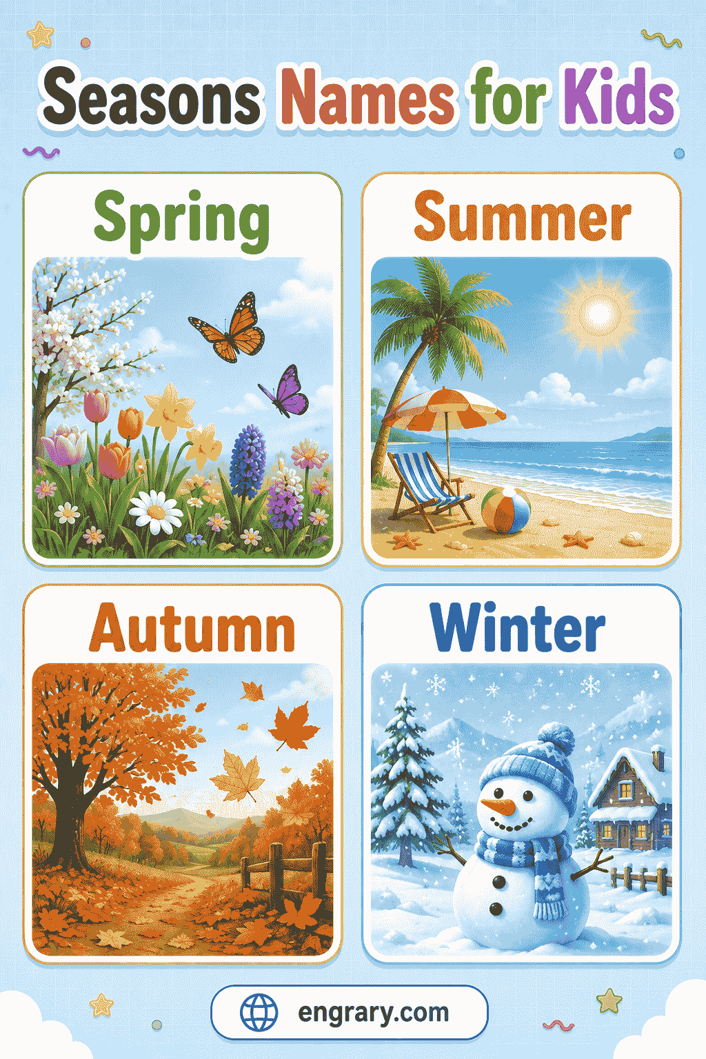 Seasons Names for Kids with Pictures and Examples