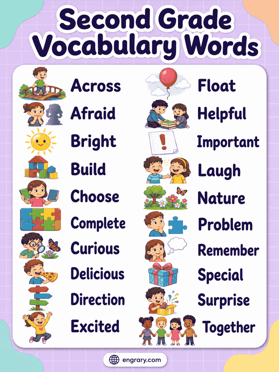 Second Grade Vocabulary for Reading and Writing