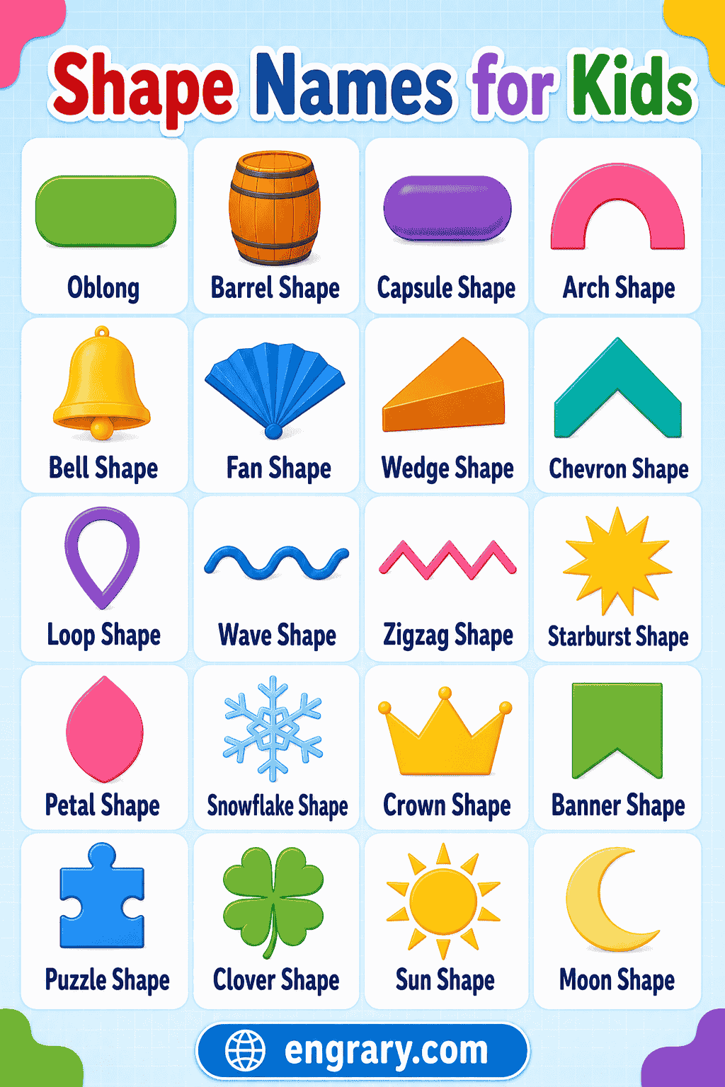 Shape Names for Kids with 2D and 3D Shapes