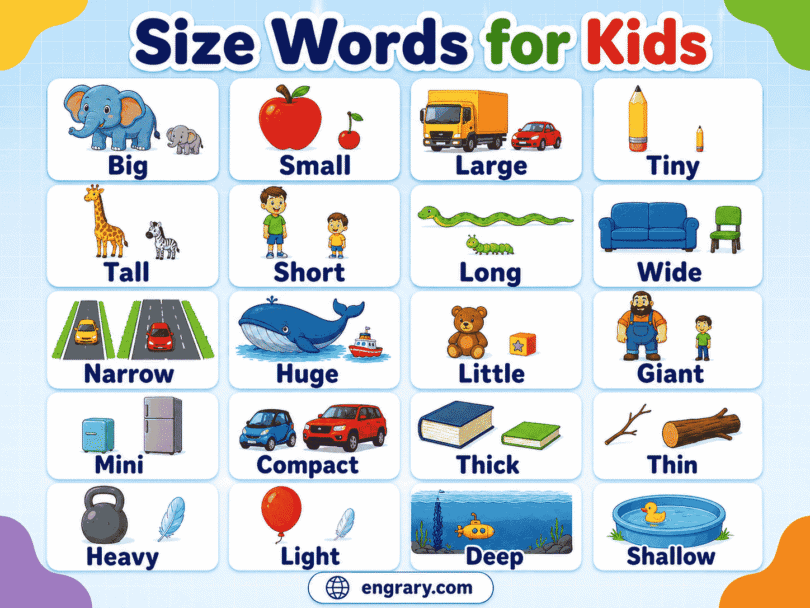 Size Words for Kids – Meanings, Examples & Fun Activities