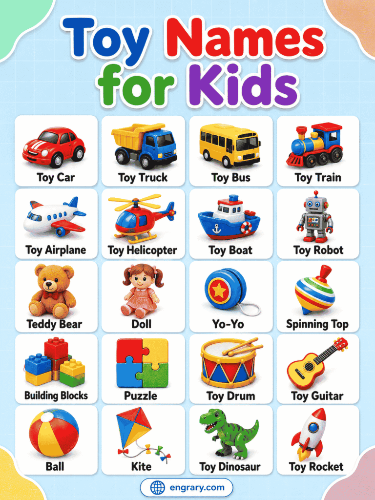 Toy Names for Kids with Meanings, Uses, and Pictures