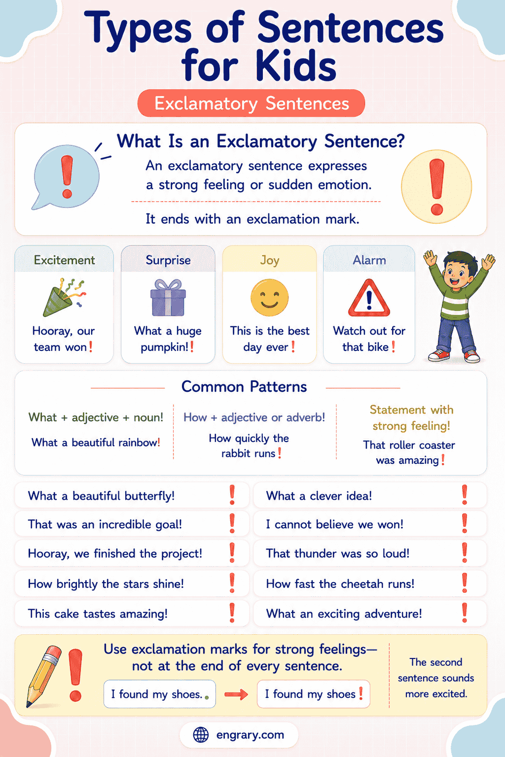 4 Sentence Types for Kids in English