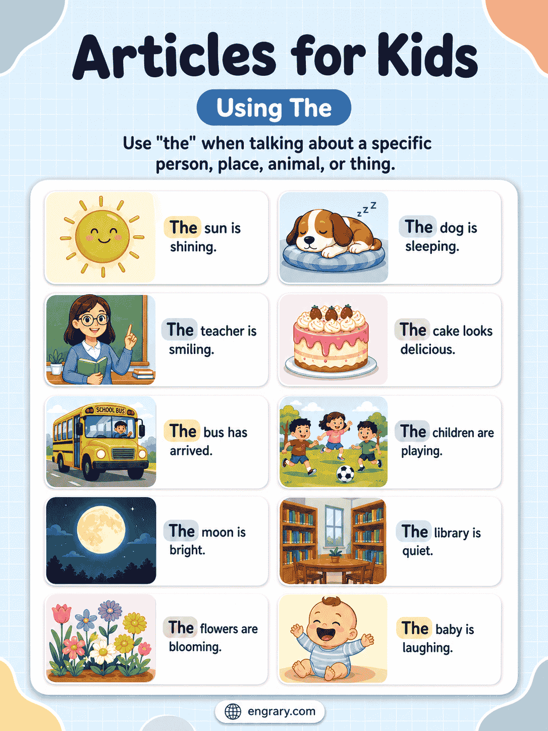 Articles in English Grammar for Kids with Examples