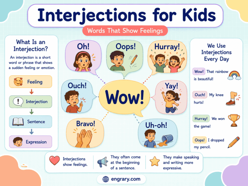 Interjections for Kids: Meaning, Examples, and Rules
