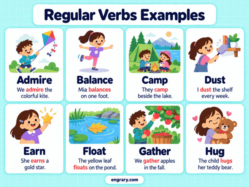 100 Regular Verbs Examples With Sentences