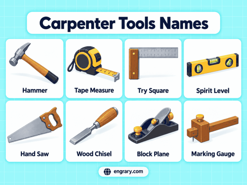 60 Carpenter Tools Names With Pictures and Uses