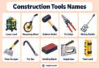 60+ Construction Tools List With Pictures and Uses